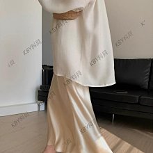半身裙子冰絲a字職業2024新款夏季小眾款女裝氣質醋酸緞面魚尾裙-kby科貝 歷史價格詳細信息