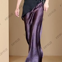 半身裙子冰絲a字職業2024新款夏季小眾款女裝氣質醋酸緞面魚尾裙-kby科貝 歷史價格詳細信息