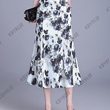 氣質魚尾半身裙女夏季薄款冰絲裙子高腰高級感媽媽半截裙2024新款-kby科貝 歷史價格詳細信息