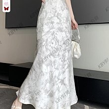 醋酸緞面包臀魚尾裙女夏季高級感冰絲長裙法式浪漫氣質顯瘦半身裙-KBY科貝 歷史價格詳細信息