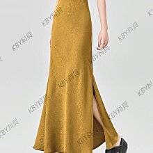醋酸緞面包臀魚尾裙女夏季高級感冰絲長裙法式浪漫氣質顯瘦半身裙-KBY科貝 歷史價格詳細信息