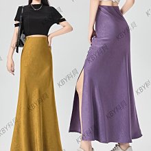 冰絲醋酸緞面半身裙女國風水墨畫魚尾長裙高級感扎染一步半裙夏季-kby科貝 歷史價格詳細信息