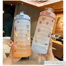 漸變色磨砂 彈蓋吸管運動水壺 密封防漏 2000ml大容量防摔 太空杯 便攜運動水瓶 手提健身壺 水杯 歷史價格詳細信息
