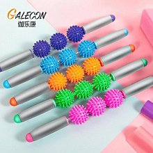 刺猬球肌肉按摩棒三球狼牙筋膜棒放松滾軸瑜伽按摩滾輪五球瑜伽棒 歷史價格詳細信息