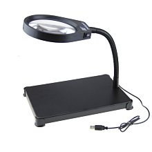 高亮度LED臺式放大鏡燈 360度旋轉維修放大鏡燈 化妝美甲美睫工作放大鏡燈 摺疊便攜式護眼閱讀學習檯燈P6974 歷史價格詳細信息