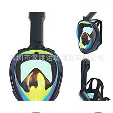 全乾式浮潛面罩 鼻呼吸管面鏡 防霧浮潛面罩 浮潛神器 可架GOPRO 藍色 歷史價格詳細信息