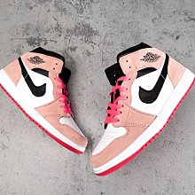 AIR JORDAN 1 MID AJ1 Digital 復古 中幫 粉綠紅 運動 籃球鞋 555112-102 女款 歷史價格詳細信息