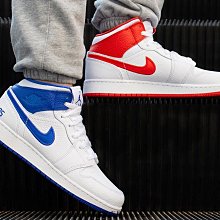 Nike Air Jordan 1 Mid  男女鞋 藍白黑 AJ1 小閃電 芝加哥 BQ6472-102 554724 歷史價格詳細信息