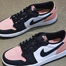Nike Air Jordan 1 Low 黑 粉紅 男鞋 皮革 喬丹1代 低筒 經典款【ACS】 553558-034 歷史價格詳細信息
