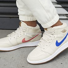 【酷E潮鞋店】Air Jordan 1 Mid 喬丹 小閃電 白寶藍 高幫百搭運動鞋DD6834 402 歷史價格詳細信息