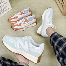 NEW BALANCE 女 327 休閒鞋 皮革 復古 焦糖底 大N -WS327KA WS327KB 歷史價格詳細信息