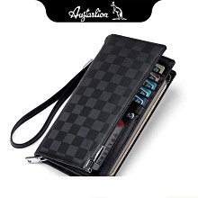 頭層牛皮長款錢包男皺褶紋理多卡位零錢包女復古搭扣大容量手拿包~特價 歷史價格詳細信息