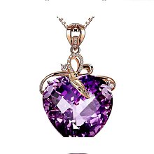 紫水晶女式項鏈。紫水晶色濃純凈，鉆石切角工藝，幾十年的老物件17816 歷史價格詳細信息