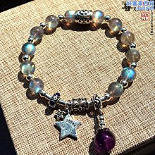 天然冰種灰月光石手鏈單圈 強藍彩光拉長石男女情侶水晶手串飾品 歷史價格詳細信息