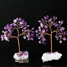 紫水晶 發財樹 三角蟾蜍 杯子 樹木造型 紫晶塊是用 銅線並串聯連接 歷史價格詳細信息
