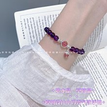 天然草莓晶S925純銀手鏈女韓版粉水晶桃花學生閨蜜生日~特價#促銷 #現貨 歷史價格詳細信息