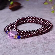 天然酒紅石榴石多圈貔貅黃金手串三圈手&amp;#x0932c;3D硬金女款女友生日禮物 歷史價格詳細信息