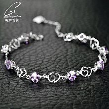 925銀紫藤花手鍊女感送女友生日禮物七夕情人節 歷史價格詳細信息