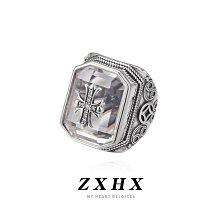 S925銀重工雙C東大門ins網紅大氣個性銀戒指食指指環時尚戒子禮物-雙喜生活館 歷史價格詳細信息