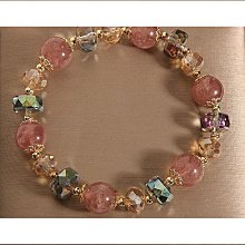 水晶手錬女優雅氣質翡翠平安扣手串粉晶紫鋰輝草莓晶手飾 歷史價格詳細信息