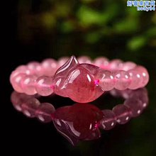 草莓晶手鍊女夏水晶小眾珠子單圈多圈細手鐲粉水晶手串 歷史價格詳細信息