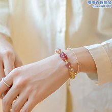 【水月】粉晶手串時尚多圈水蜜桃爆款手串可愛女款設計文藝小眾款手串手鍊 歷史價格詳細信息