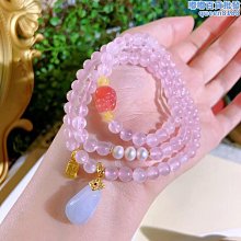 天然粉晶三圈手鍊配珍珠粉鹽源貔貅翡翠福瓜女款百搭手串閨蜜禮物 歷史價格詳細信息
