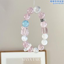 【水月】粉晶手串時尚多圈水蜜桃爆款手串可愛女款設計文藝小眾款手串手鍊 歷史價格詳細信息