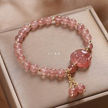 【阿朱】小姐天然草莓晶手錬女桃花粉水晶ins小眾設計閨蜜串珠粉晶手串 歷史價格詳細信息