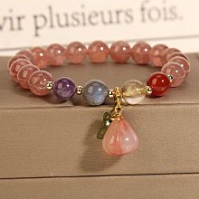 【阿朱】小姐天然草莓晶手錬女桃花粉水晶ins小眾設計閨蜜串珠粉晶手串 歷史價格詳細信息