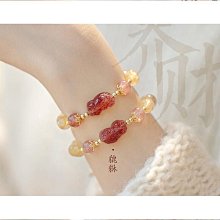 天然草莓晶手鍊女輕奢小蜜蜂轉運手串招桃花ins小眾設計閨蜜手環-玲瓏心飾 歷史價格詳細信息