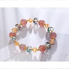 悠然草莓晶粉晶星月手錬女簡約閨蜜粉色水晶單圈手串小眾設計手飾 歷史價格詳細信息