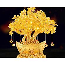 【締造】黃水晶發財樹擺件黃金色搖錢樹黃色金錢樹客廳開業裝飾禮品吉祥物 歷史價格詳細信息