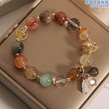 【水月】天然粉晶手鍊女款福牌粉水晶手串草莓晶手串單圈女款手鍊 歷史價格詳細信息