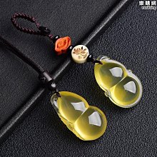 天然黃水晶葫蘆吊墜   顏色黃、晶體通透，規格68*37*31mm 水晶 擺件 文玩 二手【紫竹齋】1013 歷史價格詳細信息