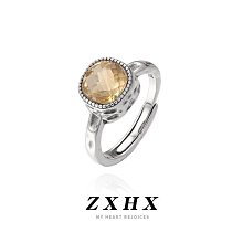 戒指氣質小眾熔巖不規則粉愛心開口戒指女ins復古彩色寶石鑲嵌食指戒 歷史價格詳細信息