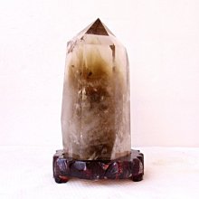 小風鈴~巴西天然茶晶體晶中晶內包立體綠幽靈六角晶柱擺件重:304g(勝利V.雙包胎原礦) 歷史價格詳細信息