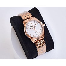 LONGINES 浪琴 女粧18K玫瑰金/ 原鑲鑽 最新時尚錶款 全新展示品 歷史價格詳細信息