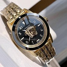 現貨VERSACE V-Race 金色框 黑色面錶盤 金色配銀色不鏽鋼錶帶 石英 男士手錶 VEBV00519 凡賽斯腕錶 歷史價格詳細信息