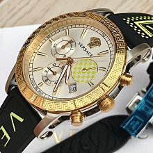 現貨VERSACE Sport Tech 金色配黑色錶盤 黑色橡膠錶帶 石英 三眼計時 男士/女士手錶VELT00119 凡賽斯腕錶 歷史價格詳細信息