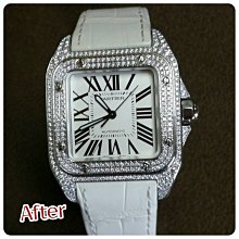 【愛錶回春中心】( 專業代鑲鑽石 ) ~Cartier原廠 Santos 100~ 錶殼.錶扣 ..51mmX42mm 歷史價格詳細信息