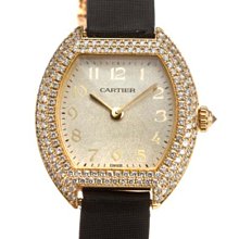 卡地亞Cartier 18k金原鑲鑽錶，美國坦克             少有鑽帶款 歷史價格詳細信息