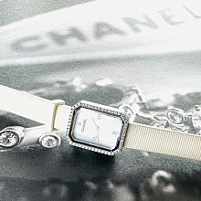 Chanel Premiere Rocks皮革交織18K金鍊帶八角形鏡面石英錶(黑X金-M) 歷史價格詳細信息
