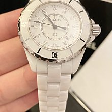 合法登記 保證真品‼️附購證、保固‼️9成新 12鑽 33mm Chanel 香奈兒 J12 陶瓷錶 白色 黑色 歷史價格詳細信息