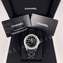 CHANEL 香奈兒  J12 黑色 陶瓷 38mm 機械腕錶. 歷史價格詳細信息