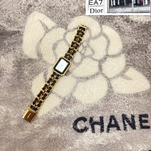 Chanel Premiere Rocks皮革交織18K金鍊帶八角形鏡面石英錶(黑X金-M) 歷史價格詳細信息