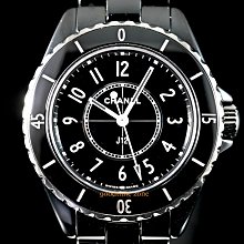 CHANEL 香奈兒  J12 黑色 陶瓷 38mm 機械腕錶. 歷史價格詳細信息