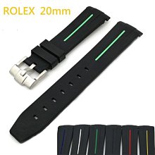 錶帶屋 20mm 圓弧頭PU色線膠錶帶膠帶含安全扣組合代用勞力士黑水鬼綠水鬼 Rolex 16610 daytona 歷史價格詳細信息