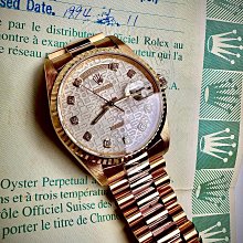 ROLEX 勞力士18238稀有塘瓷羅馬數字時標面(18K玫瑰金壳特定鑄造) 05/29已交誼 * 歷史價格詳細信息