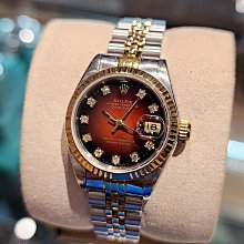 勞力士 rolex 69173 原裝電腦十鑽面盤 18k金錶 26mm 歷史價格詳細信息